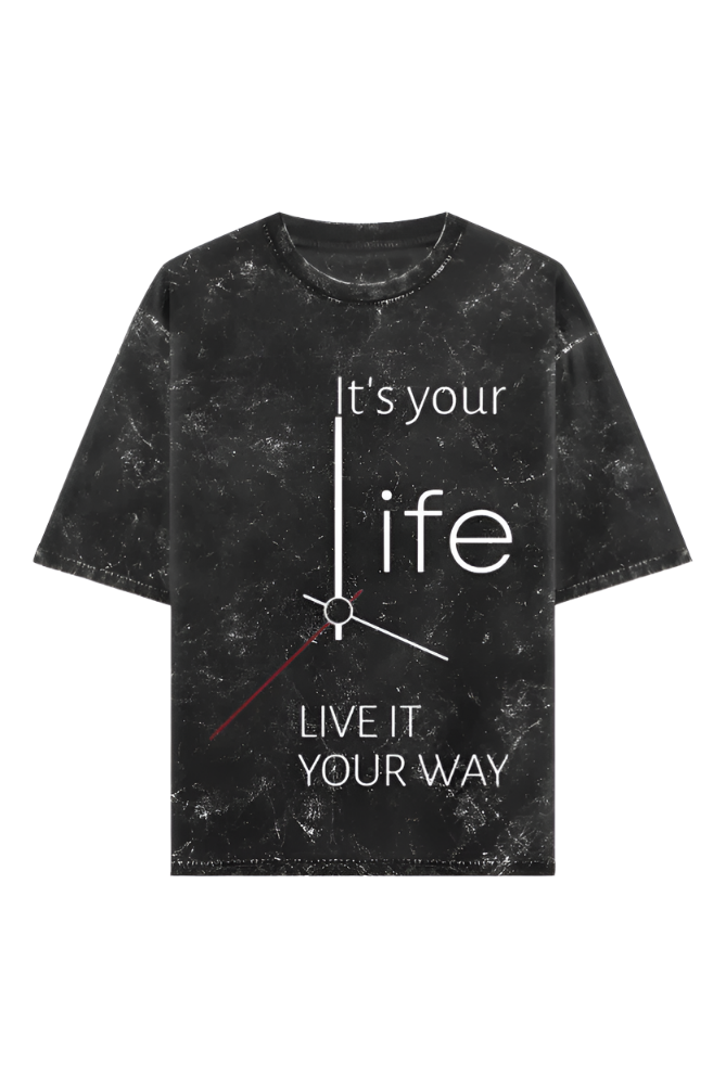 ELLEEZI Acid wash Oversized T-Shirt