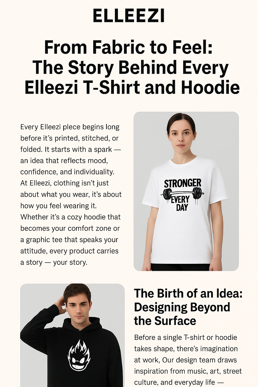 From Fabric to Feel : The Story Behind Every Elleezi T-Shirt and hoodie