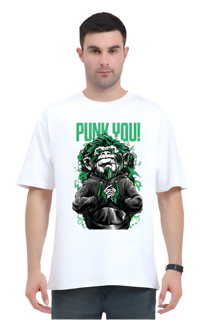 Men's Oversized premium Printed T-shirt (punk monkey graphic)