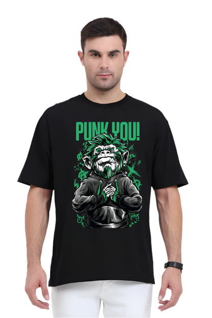 Men's Oversized premium Printed T-shirt (punk monkey graphic)