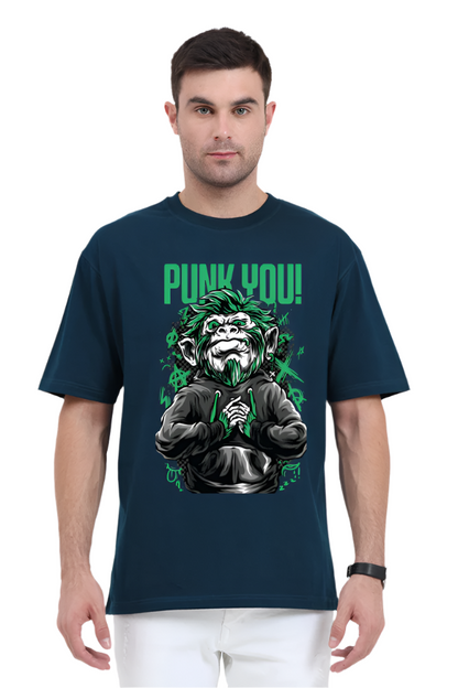 Men's Oversized premium Printed T-shirt (punk monkey graphic)