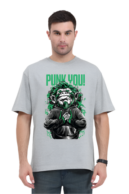 Men's Oversized premium Printed T-shirt (punk monkey graphic)