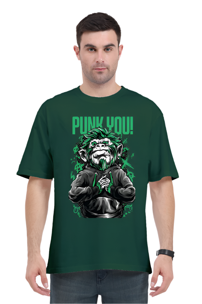 Men's Oversized premium Printed T-shirt (punk monkey graphic)