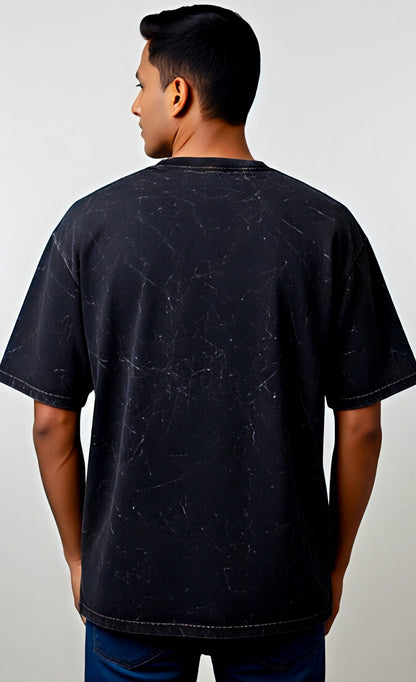 Acid Washed Printed Oversized Tee | Oversize Printed t-shirt